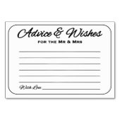 Numéro De Table Conseils et souhaits simples et élégants (Devant)