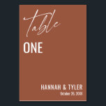 Numéro De Table Contemporain Simple Élégant Terracotta<br><div class="desc">Audacieux, simple, contemporain, élégant. Ce design vient compléter une collection grandissante de pièces uniques qui attirent l'oeil et se distinguent. Utilisez les champs modèles pour modifier les détails du détenteur de place et faire de la conception votre propre. D'autres couleurs et styles sont disponibles dans cette collection. Vous pouvez également...</div>