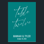 Numéro De Table Contemporaine Élégante Table Turquoise Douze<br><div class="desc">Gras, simple, contemporain, élégant. Ce design complète une collection croissante de pièces uniques qui attirent l'attention et sont distinctives. Utilisez les champs du modèle pour modifier les détails des espaces réservés et personnaliser le design. D'autres couleurs et styles sont disponibles dans cette collection. Ici, j'ai mis en avant une police...</div>