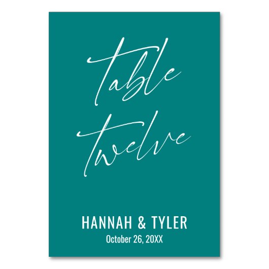 Numéro De Table Contemporaine Élégante Table Turquoise Douze (Par défaut)