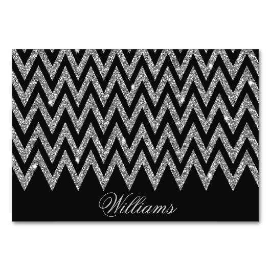 Numéro De Table Cool tendance chevron zigzag faux parties scintill (Devant)
