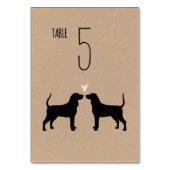 Numéro De Table Coonhound Chien Silhouettes Mariage Réception (Dos)