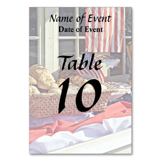 Numéro De Table Cooperstown NY - Fenêtre de boulangerie avec drape (Dos)