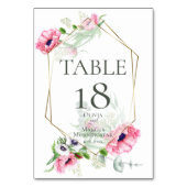 NUMÉRO DE TABLE | Coquelicots roses aquarelle (Dos)