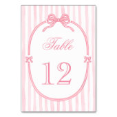 Numéro De Table Coquette à ruban rose (Dos)