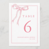 Numéro de table coquette girly noeud rose (Dos)