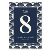 Numéro De Table Coquillage bleu serein (Dos)