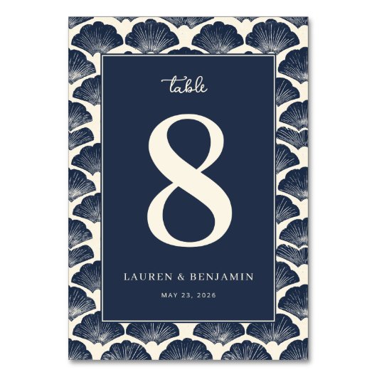 Numéro De Table Coquillage bleu serein (Par défaut)