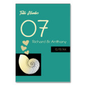 Numéro De Table Coquillage et Coeurs, Mariage plage (Par défaut)