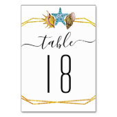Numéro De Table Coquillages en polygones en feuille d'or Numéro de (Dos)