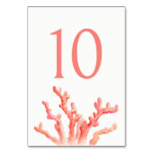 Numéro De Table Corail aquarelle orange art marine mariage (Dos)