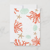 Numéro de table corail de mer coquillage & étoile (Dos)