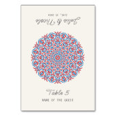 Numéro De Table Coral Marble Stone Mandala Wedding Place Card (Par défaut)