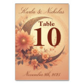Numéro De Table Coral Moonflower Mariage (Dos)