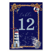 Numéro De Table Corde Bleu Marine et Phare (Dos)