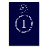 Numéro De Table Corde marine moderne Mariage bleu marine (Dos)