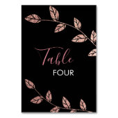 Numéro De Table Cordelette Pailletée Rose Or Glam Noir (Dos)