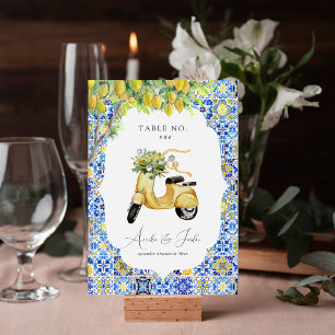 Numéro De Table Côte d'Amalfi   Mariage de carreaux de citron médi