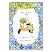 Numéro De Table Côte d'Amalfi | Mariage de carreaux de citron médi (Dos)