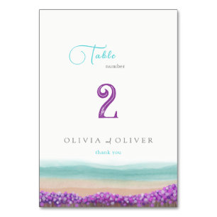 Numéro De Table Côte d'azur en Mariage de fleurs