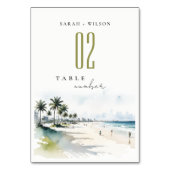 Numéro De Table Côte Miami Beach Palm Tree Mariage d'aquarelle (Par défaut)