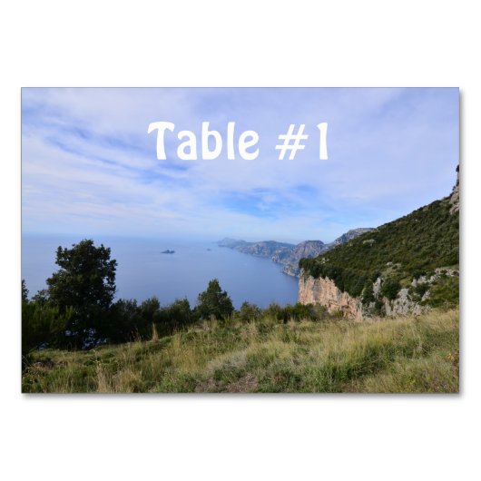 Numéro De Table Côte pittoresque d'Amalfi en Italie (Devant)