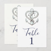 Numéro de table côtier d'ancre de corde de cœur na (Devant / Derrière)