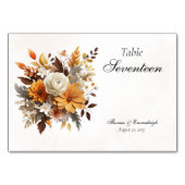 Numéro De Table Coucher de soleil Autumn Floral grand Mariage (Devant)