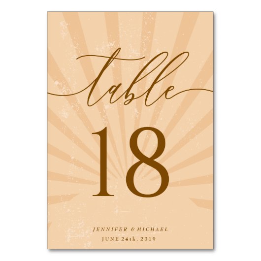 Numéro De Table Coucher de soleil Été Soleil Sable Aquarelle (Par défaut)