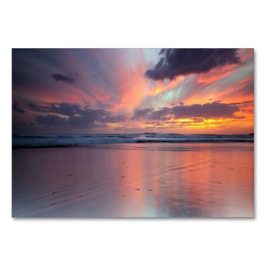 Numéro De Table Coucher de soleil sur la plage (Devant)