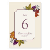 Numéro De Table Couleur d'automne Couleur de feuille d'automne (Dos)