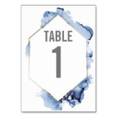 Numéro De Table Couleur d'eau bleue Mariage Gold Frame Numéro de t (Dos)