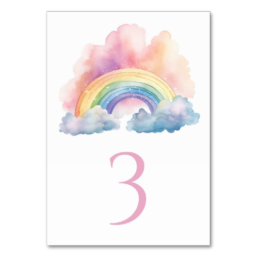 Numéro De Table Couleur d'eau douce arc-en-ciel (Dos)