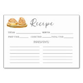 Numéro De Table Couleur d'eau - Recette Buns de cannelle (Devant)