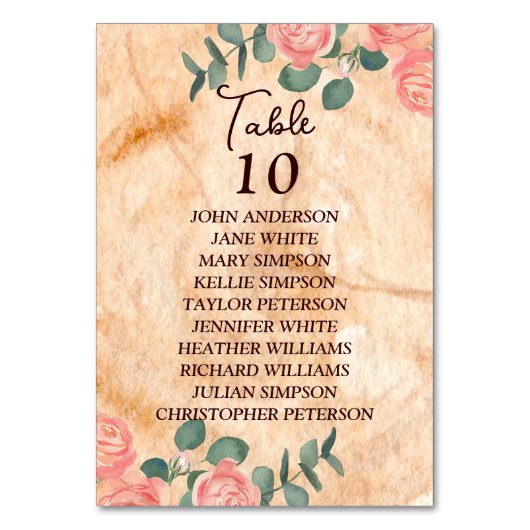 Numéro De Table Couleur rustique en bois (Par défaut)