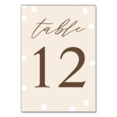 Numéro De Table Couleurs Café Bébé Mignon Shower (Dos)