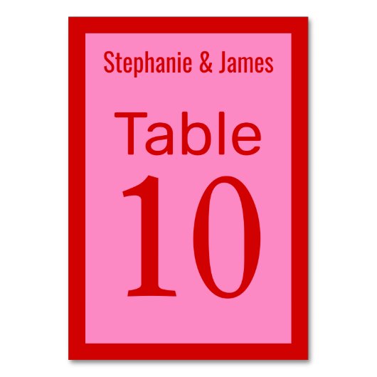 Numéro De Table Couleurs DIY Élégantes Rose #3 Rouge (Par défaut)