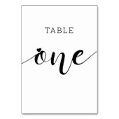 Numéro De Table Couleurs modifiables Coeur mignon Script Un Mariag (Dos)