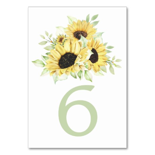 Numéro De Table Country Sunflower Watercolor Mariage Floral (Par défaut)