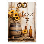 Numéro De Table Country Western Tournesols Fût de Whisky   (Dos)