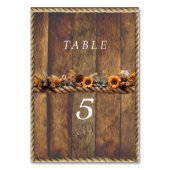 Numéro De Table Country Western Wedding Sunflowers Succulents Rope (Dos)