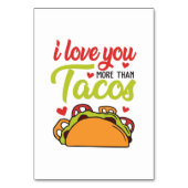 Numéro De Table Couple Cadeau Je T'Aime Plus Que Tacos (Par défaut)