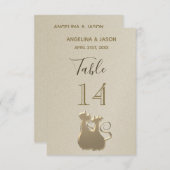 Numéro de table Couple de chats Élégant Mariage do (Devant / Derrière)