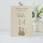 Numéro de table Couple de chats Mariage élégant do (Debout devant)
