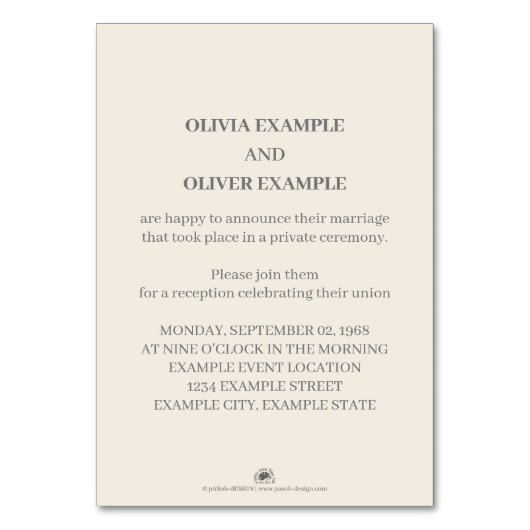 Numéro De Table Couple Mariage baiser en monochrome (Dos)