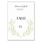 Numéro De Table Courbe de Laurel Watercolor simple (Dos)