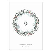 Numéro De Table Couronne aquarelle botanique rustique (Dos)