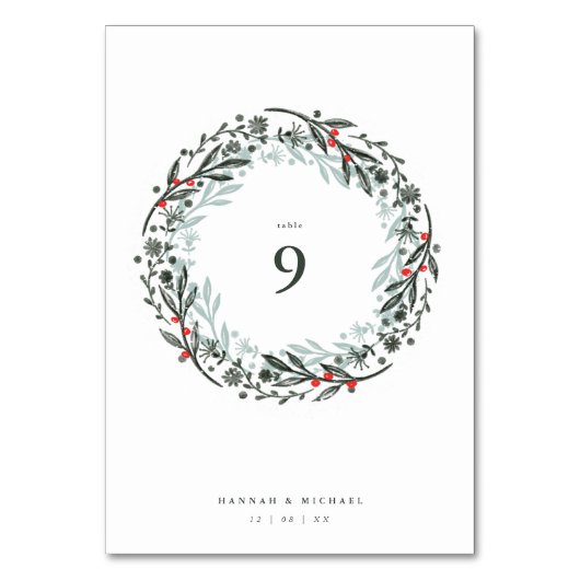 Numéro De Table Couronne aquarelle botanique rustique (Par défaut)