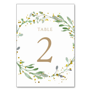 Numéro De Table couronne d'aquarelle Tableau Numéro 2