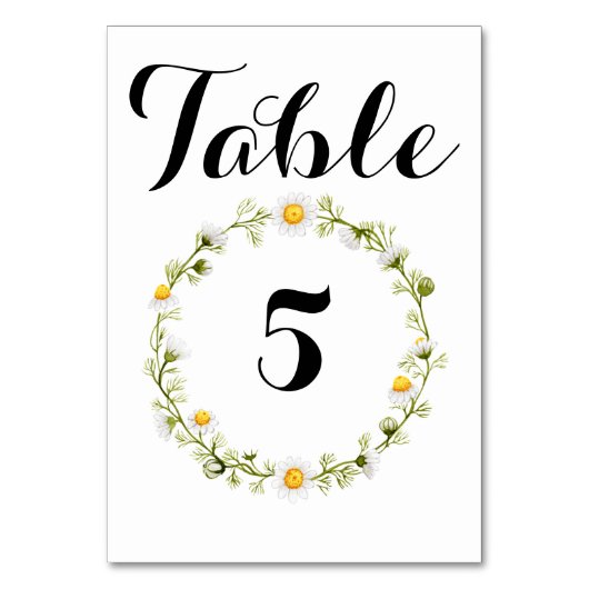Numéro De Table Couronne de fleurs de camomille (Dos)